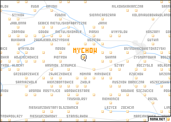 map of Mychów