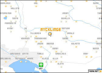 map of Mycklinge