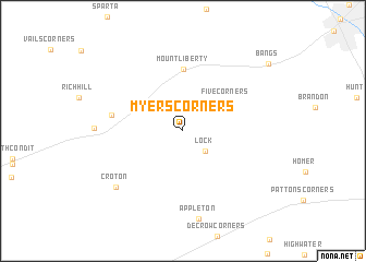 map of Myers Corners