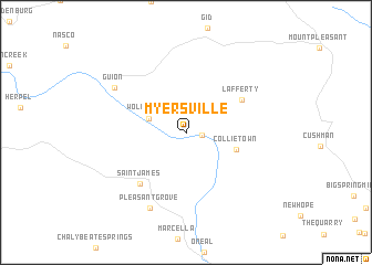 map of Myersville