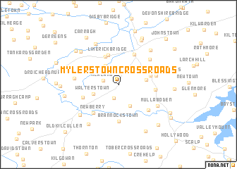 map of Mylerstown Cross Roads