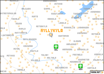 map of Myllykylä