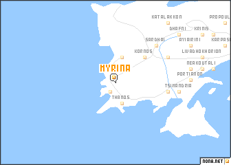 map of Mýrina