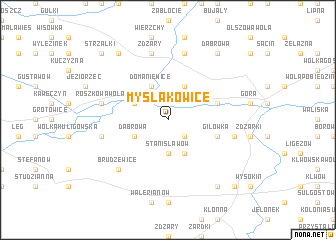 map of Myślakowice