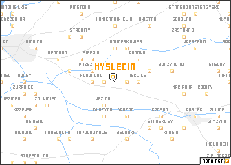 map of Myślęcin