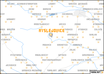 map of Myslejovice