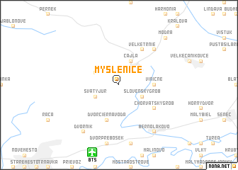 map of Myslenice