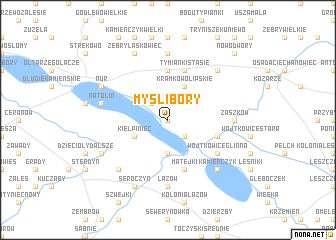 map of Myślibory