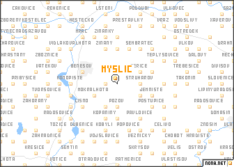 map of Myslíč