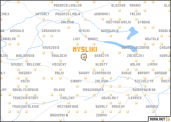 map of Myśliki