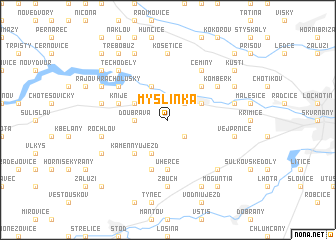 map of Myslinka