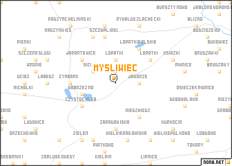 map of Myśliwiec