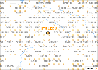 map of Myslkov