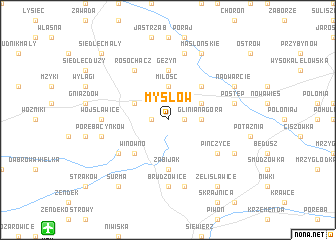 map of Mysłów