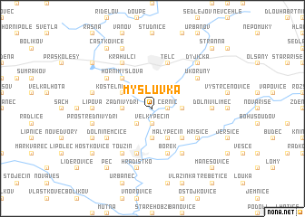 map of Myslŭvka