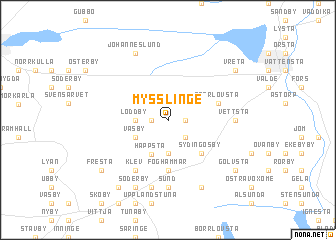 map of Mysslinge