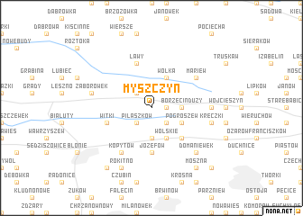 map of Myszczyn