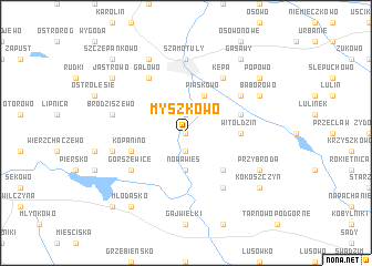 map of Myszkowo