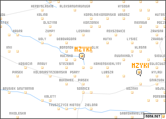 map of Mżyki