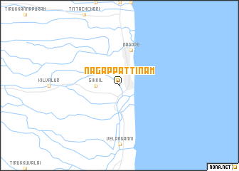 map of Nāgappattinam