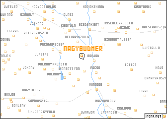 map of Nagybudmér