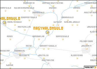 map of Nagyhalomdůlő