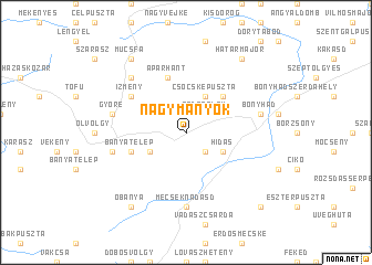 map of Nagymányok