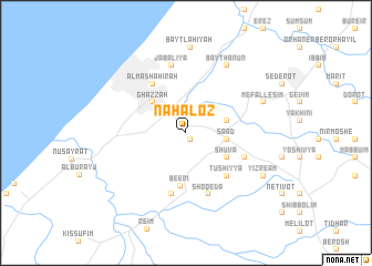 map of Naẖal ‘Oz
