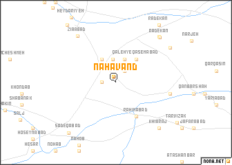 map of Nahāvand