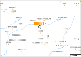 map of Nāḩīyeh