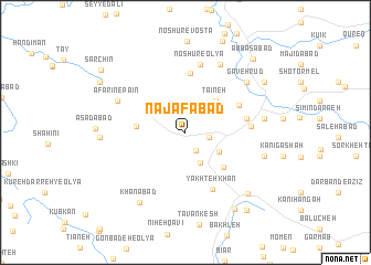 map of Najafābād