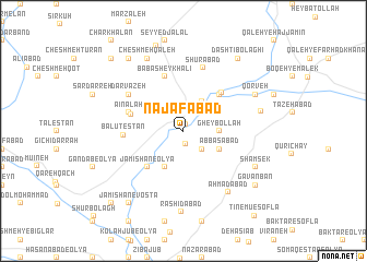 map of Najafābād