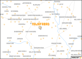 map of Najafābād