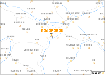 map of Najafābād