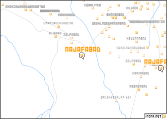 map of Najafābād