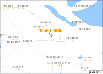 map of Najafābād