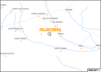 map of Najafābād