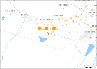 map of Najafābād