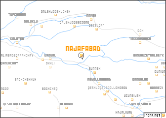 map of Najafābād