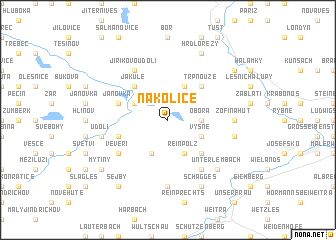 map of Nakolice