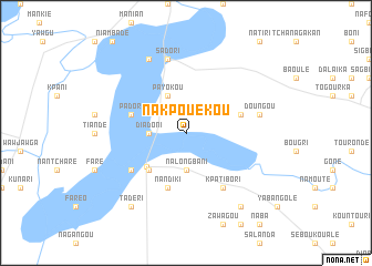 map of Nakpouékou