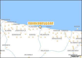 map of Namak Ābrūd Sar