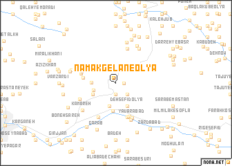 map of Namakgelān-e ‘Olyā