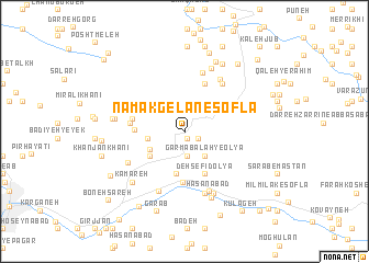 map of Namakgelān-e Soflá