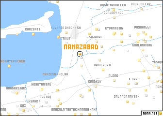 map of Namāzābād