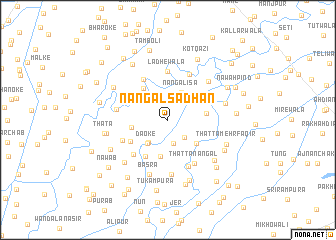 map of Nangal Sādhān