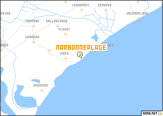 map of Narbonne-Plage