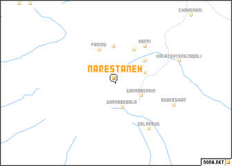map of Nārestāneh