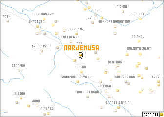 map of Nārj-e Mūsá