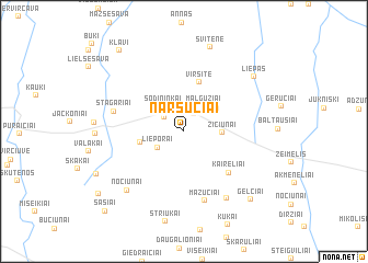 map of Narsučiai